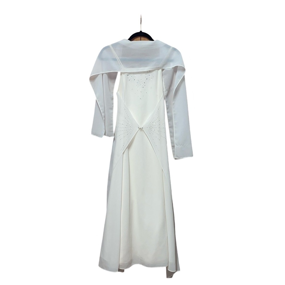 Bona Kids Junior Dress W/ Shawl - White - Size 15/16